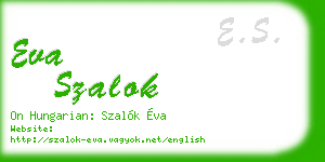 eva szalok business card