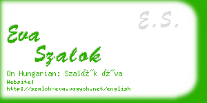 eva szalok business card